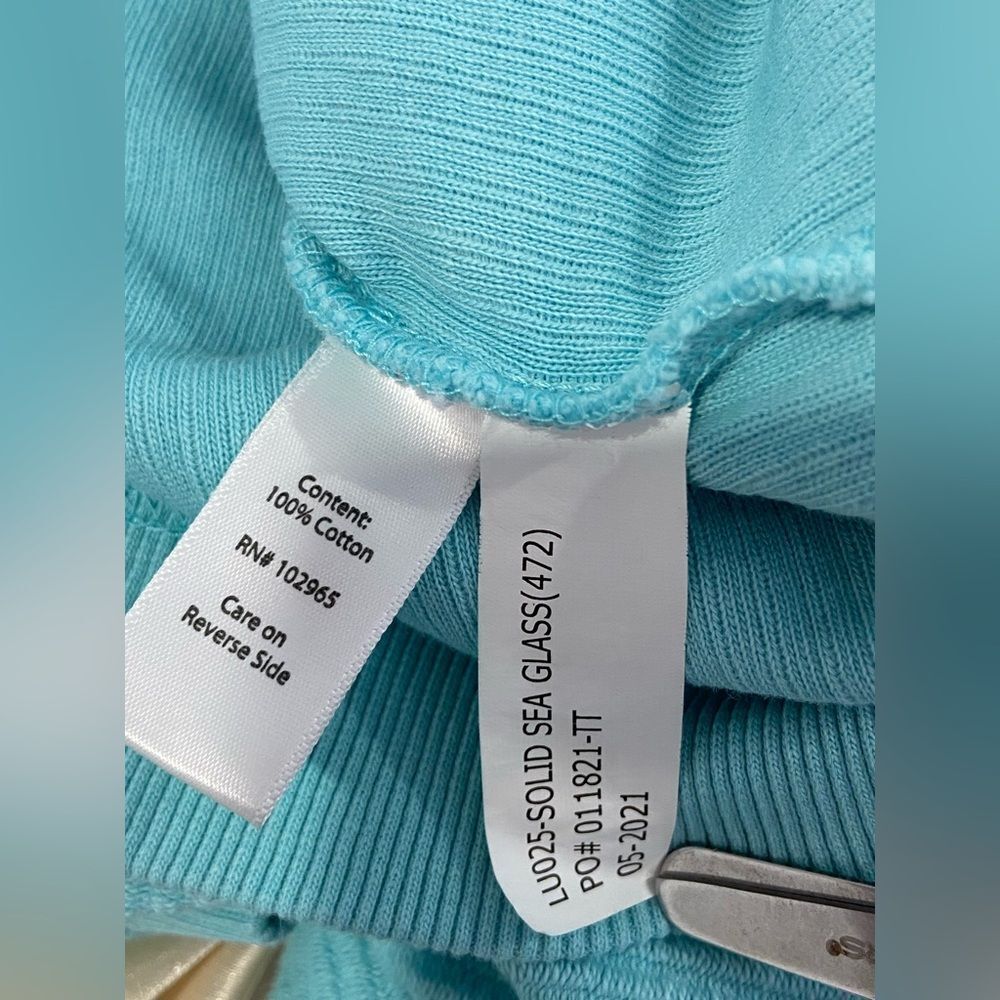 Unwind by League Solid Seaglass Long Sleeve Cropped Sweatshirt Size Small - Picture 9 of 9